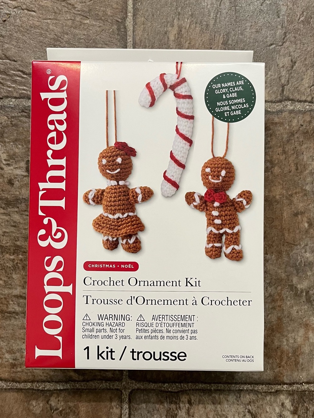 Loops Threads Gingerbread Crochet Ornament Kit Christmas Craft NWT